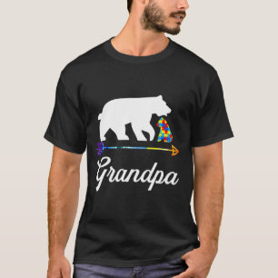 Grandpa Bear Autism Awareness Proud Autism Dad T-Shirt