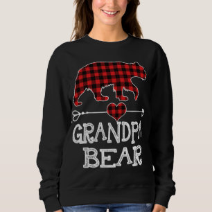 Grandpa Bear Christmas Pajama Red Plaid Buffalo Fa Sweatshirt