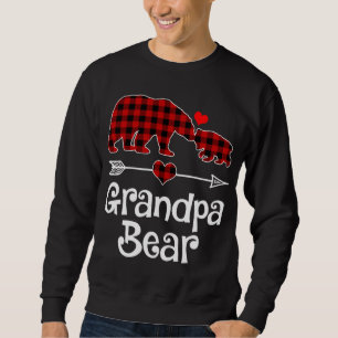 Grandpa Bear Christmas Pajama Red Plaid Buffalo Ma Sweatshirt