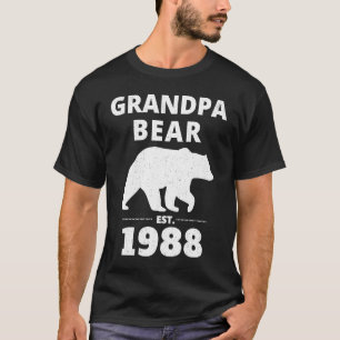 Grandpa Bear Est 1988 Vintage Bear  For Grandfathe T-Shirt