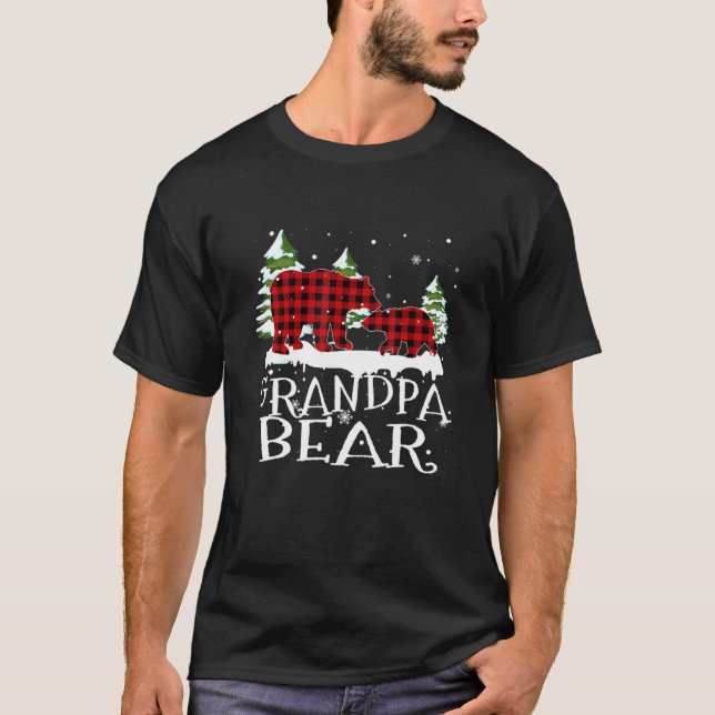 Grandpa Bear Family Matching Christmas Pyjamas Red T-Shirt (Front)