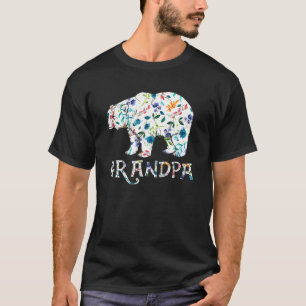 Grandpa Bear Floral Matching Family Flower T-Shirt