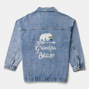 Grandpa Bear Lgbt Lgbtq Rainbow Pride Gay Lesbian  Denim Jacket