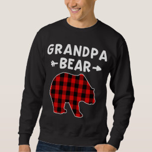 Grandpa Bear Red Black Plaid Bear Christmas Promot Sweatshirt