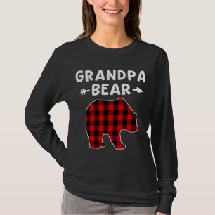 Grandpa Bear Red Black Plaid Bear Christmas Promot T-Shirt