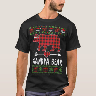 Grandpa Bear Santa Red Plaid Family Pajamas For Ch T-Shirt