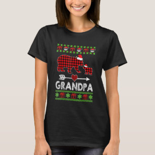 Grandpa Bear Santa Red Plaid Family Pyjamas For Ch T-Shirt