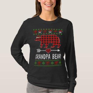 Grandpa Bear Santa Red Plaid Family Pyjamas For Ch T-Shirt