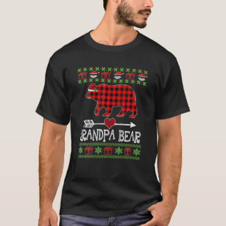 Grandpa Bear Santa Red Plaid Family Pyjamas For Ch T-Shirt