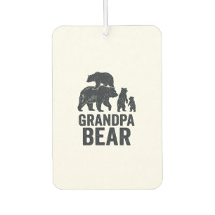 Grandpa Bear Vintage Engraving Family Bear Shirt D Car Air Freshener