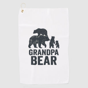 Grandpa Bear Vintage Engraving Family Bear Shirt D Golf Towel
