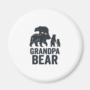 Grandpa Bear Vintage Engraving Family Bear Shirt D Magnet