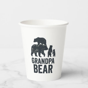 Grandpa Bear Vintage Engraving Family Bear Shirt D Paper Cups