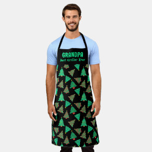 Grandpa Best Griller Ever Christmas Tree Black Apron