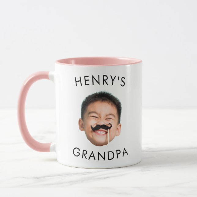 Grandpa Birthday, Baby Face, Mug for Grandpa (Left)