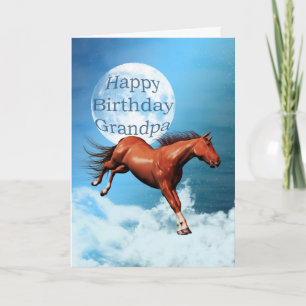 Grandpa birthday card with spirit horse