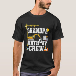 Grandpa Birthday Crew Construction Birthday Party T-Shirt