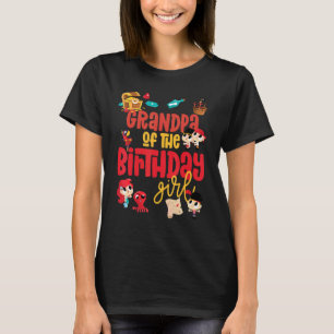 Grandpa Birthday Girl Pirate Birthday Party Theme T-Shirt