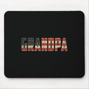 Grandpa Bold Patriotic American Flag Father’s Day Mouse Pad