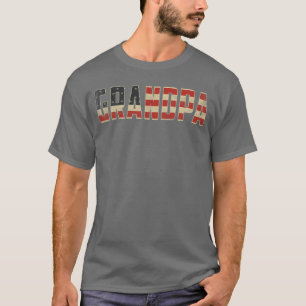 Grandpa Bold Patriotic American Flag Fathers Day G T-Shirt