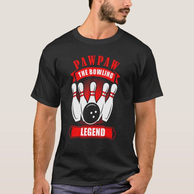 Grandpa Bowler Ten Pin PAWPAW Legend Bowling T-Shirt (Front)