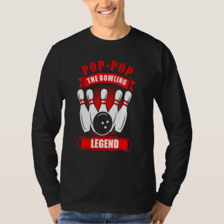 Grandpa Bowler Ten Pin POP POP Legend Bowling T-Shirt