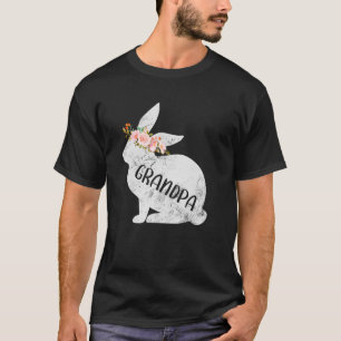 Grandpa Bunny Matching Family Floral Bunny Rabbit T-Shirt