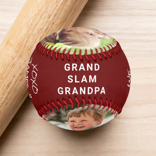 Grandpa Burgundy Red Photo Baseball