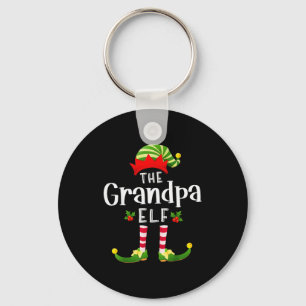 Grandpa Christmas Elf Matching Pajama X-mas Party  Key Ring