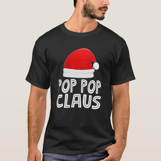 Grandpa Christmas Pyjamas Santa Claus POP POP Clau T-Shirt (Front)