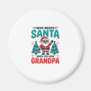 Grandpa Christmas Santa Family Magnet