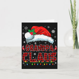 Grandpa Claus Christmas Lights Pajama Family Group Card