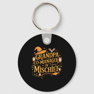 Grandpa Co-manager Of Mischief Birthday Family Mat Key Ring