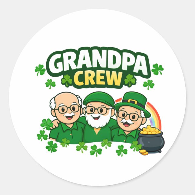 Grandpa Crew Classic Round Sticker (Front)