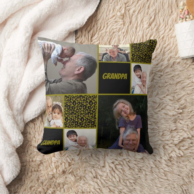  Grandpa Custom Photo Collage  Cushion (Blanket)