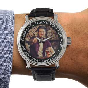 Grandpa Custom Thank You Message and Photo Watch