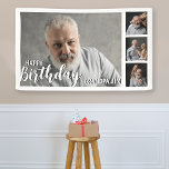 Grandpa Customised Photo Collage Banner<br><div class="desc">This modern Grandpa,  photo collage birthday banner is the perfect decor for your grandpa or grandmas birthday celebration,  featuring 4 of your favourite photographs,  and a modern banner template. All the font styles,  sizes and colours can be changed by clicking on the customise further link after personalising.</div>