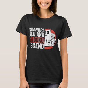 Grandpa Dad And Sudoku Legend Sudoku Puzzle Solvin T-Shirt