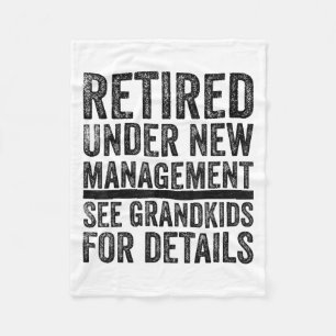 Grandpa Dad Retired Retirement Men Best Retirement Fleece Blanket