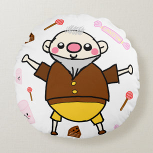 Grandpa Daddy: The Secret Guardian of Sweets - Bab Round Cushion