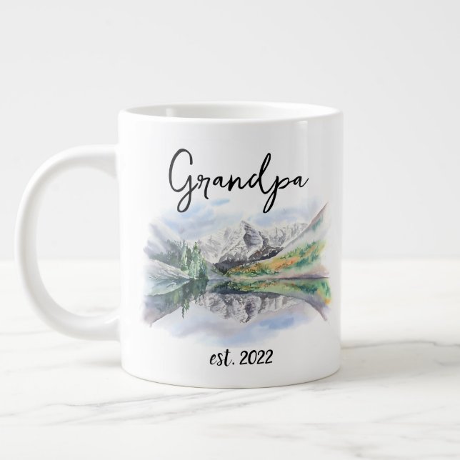 Grandpa Date - First time Grandpa Large Coffee Mug (Left)