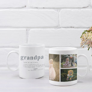Grandpa Definition   3 Photo Collage Coffee Mug
