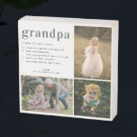 Grandpa Definition | 3 Photo Collage Wooden Box Sign<br><div class="desc">Modern 3 photo collage wooden box sign. Featuring a sweet definition of what a Grandpa is with room for custom message, names and/or year. These are Father’s Day gifts that are perfect for any dad. A gift that he will treasure for a lifetime! Can be customised for any moniker -...</div>