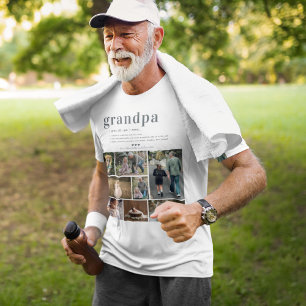 Grandpa Definition   8 Photo Collage T Shirt