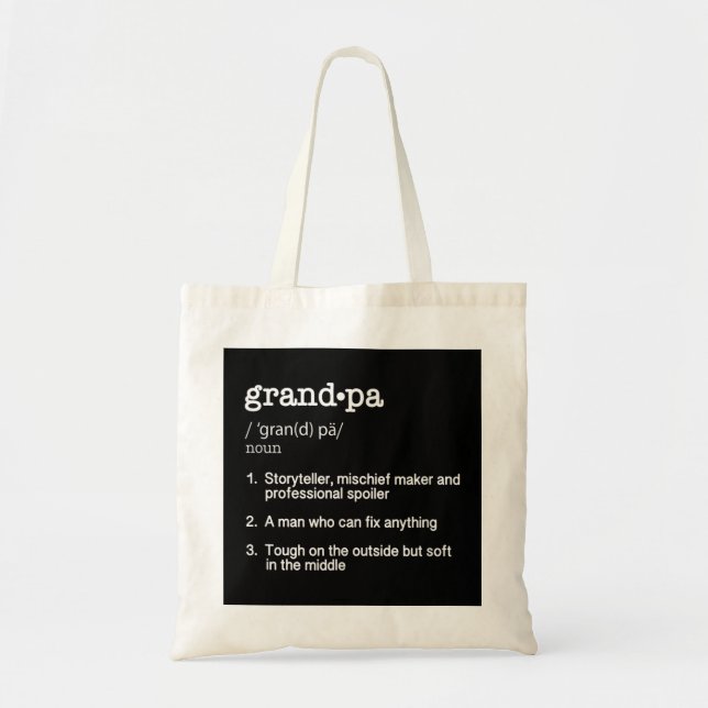 GrandPa Definition - Dictionary Meaning  Tote Bag (Front)