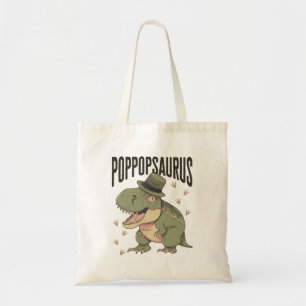 Grandpa Dinosaur Father's Day Poppopsaurus Tote Bag