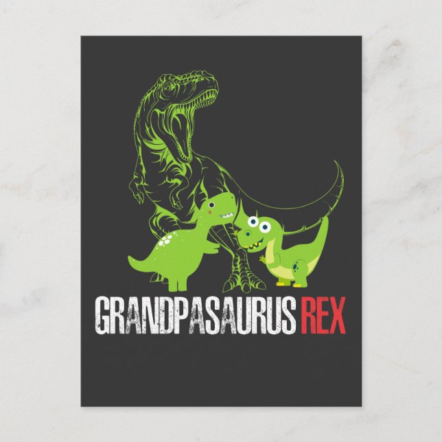 Grandpa Dinosaur Grandfather Dino Grandchild Postcard (Front)