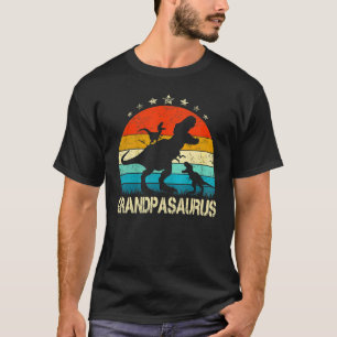 Grandpa Dinosaur Grandpasaurus 2 Two Kids Christma T-Shirt