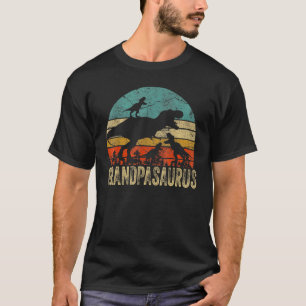 Grandpa Dinosaur Grandpasaurus 3 Two Kids Christma T-Shirt