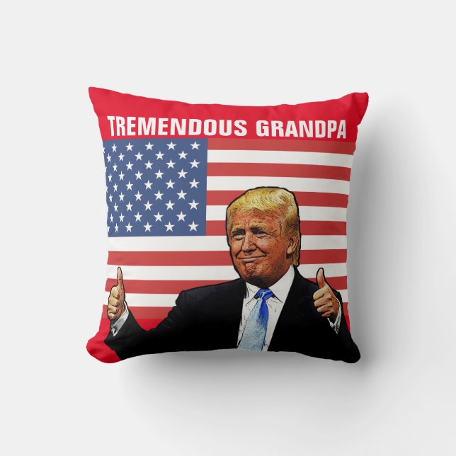 GRANDPA DONALD TRUMP PILLOW FOR TREMENDOUS GRANDPA (Front)